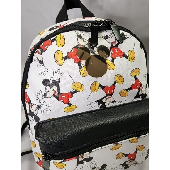NWT Disney Mickey Mouse Synthetic Leather Backpack Style Purse - Picture 11 of 11